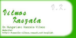 vilmos kaszala business card